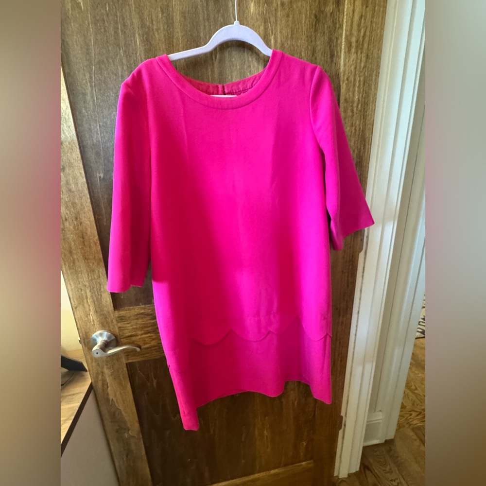 Kate Spade Fuchsia Scallop Hem Shift Dress